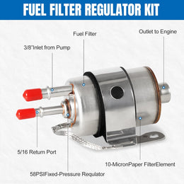 GOAT Engines LS Swap 6AN Fuel Line Kit with 58 PSI Regulator